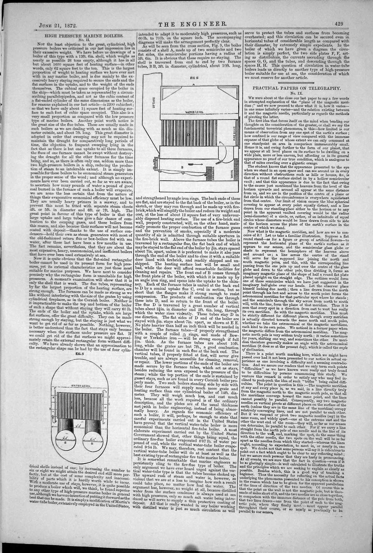 Old High Pressure Marine Boilers Water Level Diagrams Instruments 187 Victorian