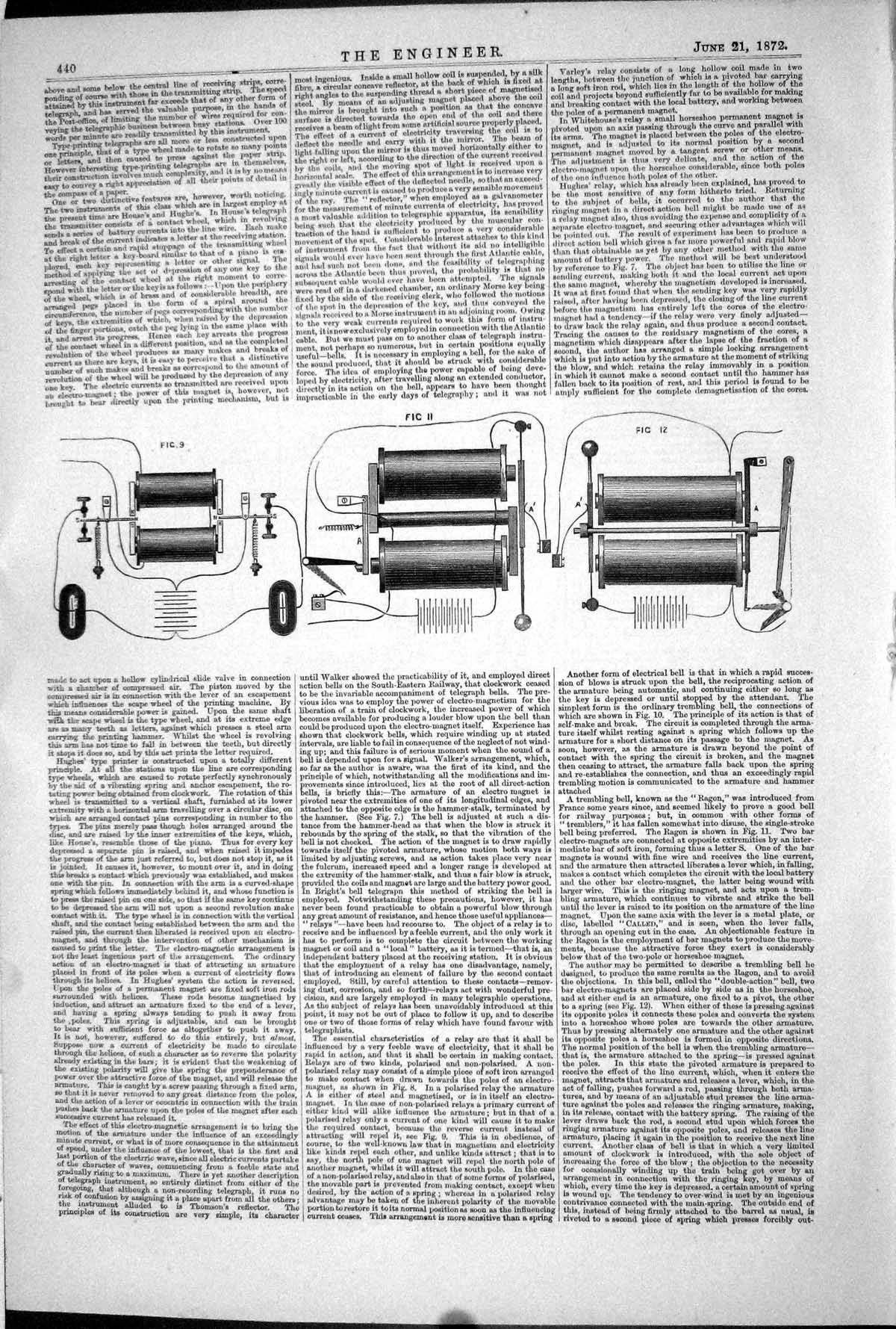 Original Old Antique Print 1872 Engineering Instruments Machinery Diagrams 19th