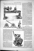 Antique Old Print 1872 Improved Tapping Screwing Machine Kershaw Bayleys Ing