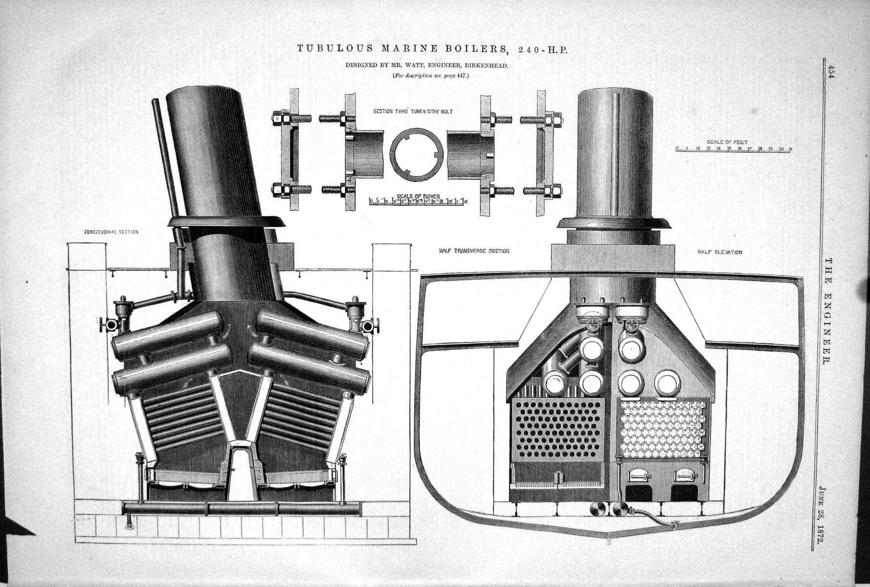 Old 1872 Engineering Tubulous Marine Boilers Watt Birkenhead Machiner Victorian