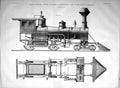 Old Eight-Wheel Goods Engine Louisville Nashville Railway Train 1872Victorian