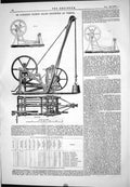 Old Print 1874 De Loriere Patent Crane Vienna Machinery Chart Experiments 19th
