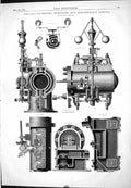 Antique Print Engineering 1874 Details Messrs Scheller BerchtEngine Machine