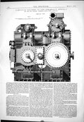 Antique Old Print 1874 Compound Engines Steam Ship African John Key Whitebank