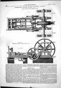 Old Print Underground Hauling Engine Blackwell Colliery Mather Platt 1874 19th