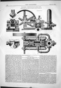 Old Engineering 1874 Water Pressure Engine Wyss Studer Zurich Machine Victorian
