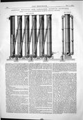 Antique Old Print 1874 Annular Wrought Iron Condenser Norwich Gasworks Walker