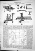 Old Print 1874 Saw Cutting Bent Timber Powis James Western Map Challenger 19th