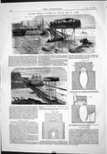 Old Engineering 1874 Rolling Bridge St. Servan Malo Cowan Patent Heat Victorian