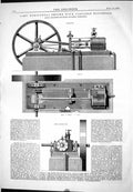Antique Old Print 1874 Horizontal Engine Variable Expansion Alexander Hoskin