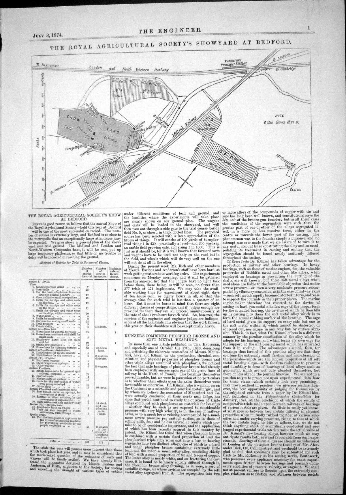 Old Engineering 1874 Royal Agricultural Society Showyard Bedford Plan Victorian