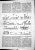 Original Old Antique Print Engineering 1874 Ship Lifeboats Diagrams Figures