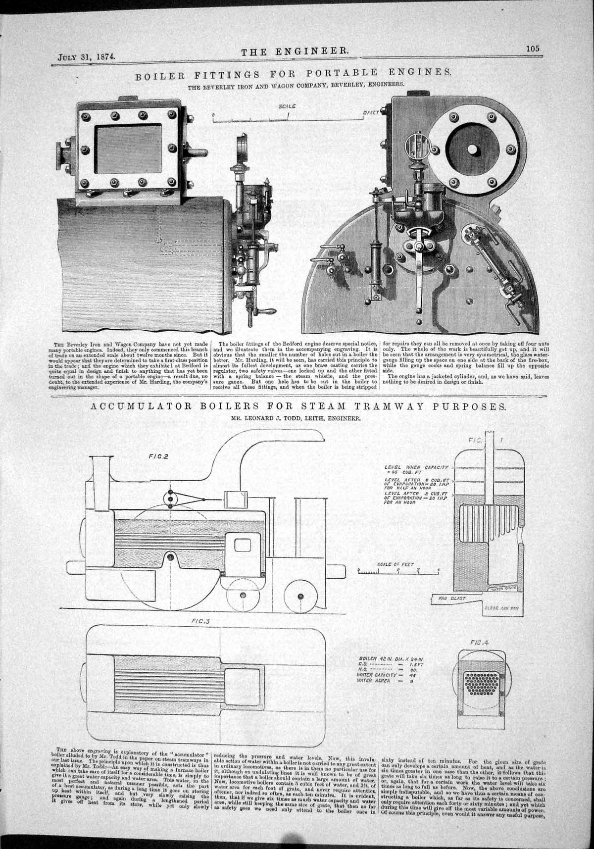 Old Boiler Fittings Portable Engines Beverley 1874 Tramway Todd Leith Victorian