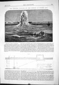 Antique Print Engineering 1874 Torpedo Attack Oberon Stokes Bay Experiments