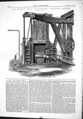 Old Print Coal Furnace Royal Gun Factory Woolwich Arsenal Machinery 1874 19th