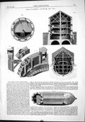 Old Engineering 1874 Origin Ship Turret System Revolving Battery Towe Victorian