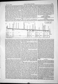 Antique Old Print 1874 Longitudinal Section Canal Cavour Engines Ship Briton