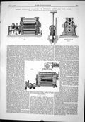 Antique Old Print 1874 Hydraulic Calender Finishing Linen Jute Goods Urquhart