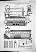 Old Print Engineering 1874 Canal Work Italy Sluice House Dora Mechanisms 19th