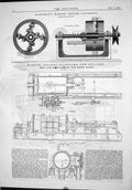 Old Print 1875 Mcgeorge Marine Engine Governor Ellestown Colliery Ellwood 19th