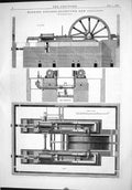 Old Print 1875 Winding Engines Ellestown Colliery Machinery End Elevation 19th