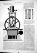 Antique Print 1875 Blowing Engines Govan Ironworks Dick Stevenson Machinery