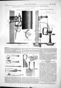 Old Engineering 1875 Tweddell Portable Hydraulic Rivetters Machinery Victorian