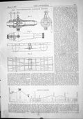 Antique Old Print 1875 Westinghouse Vacuum Brake Railway Brighton Eastbourne