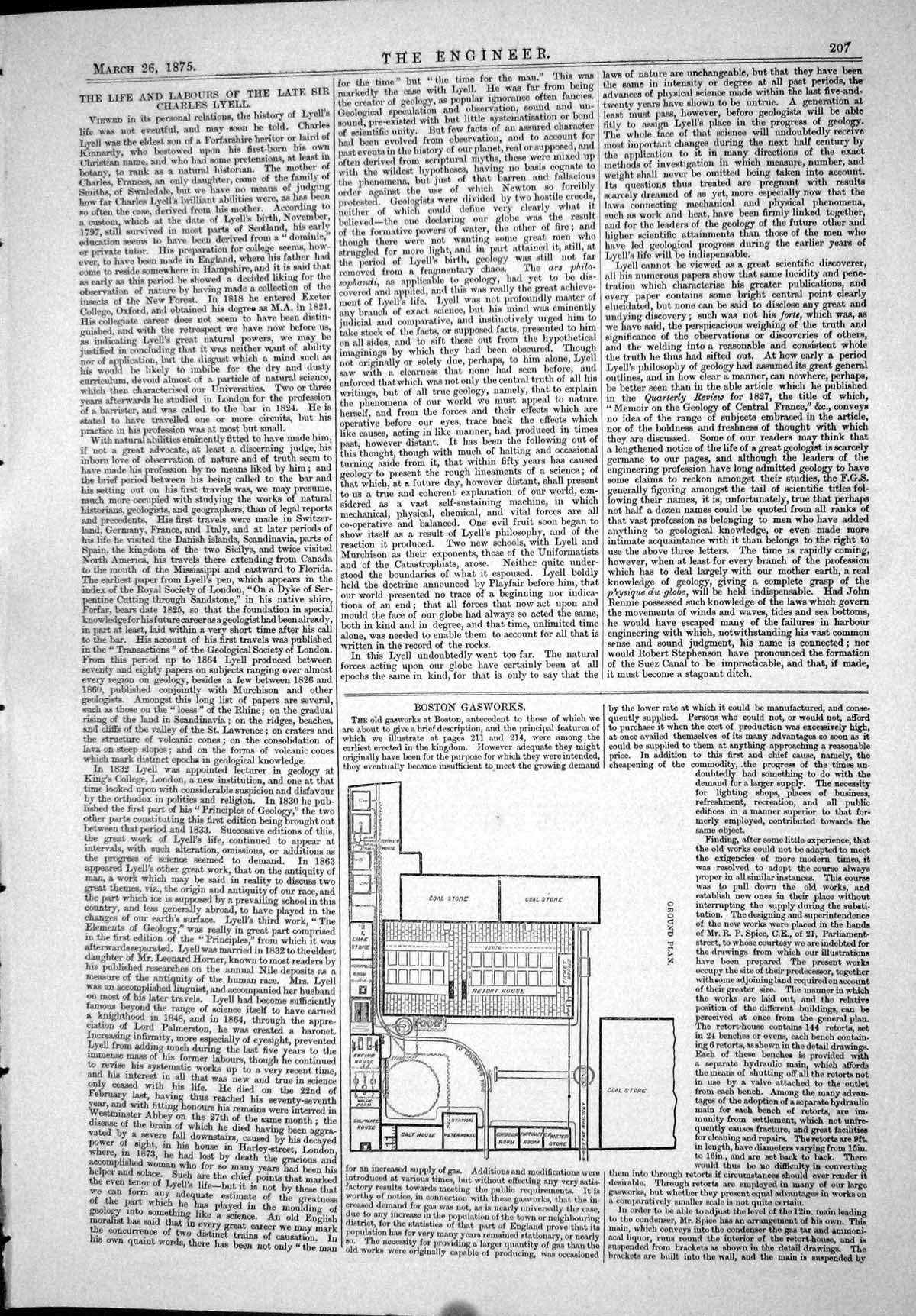 Old Engineering 1875 Ground Plan Boston Gasworks Coal Store Retort Ho Victorian