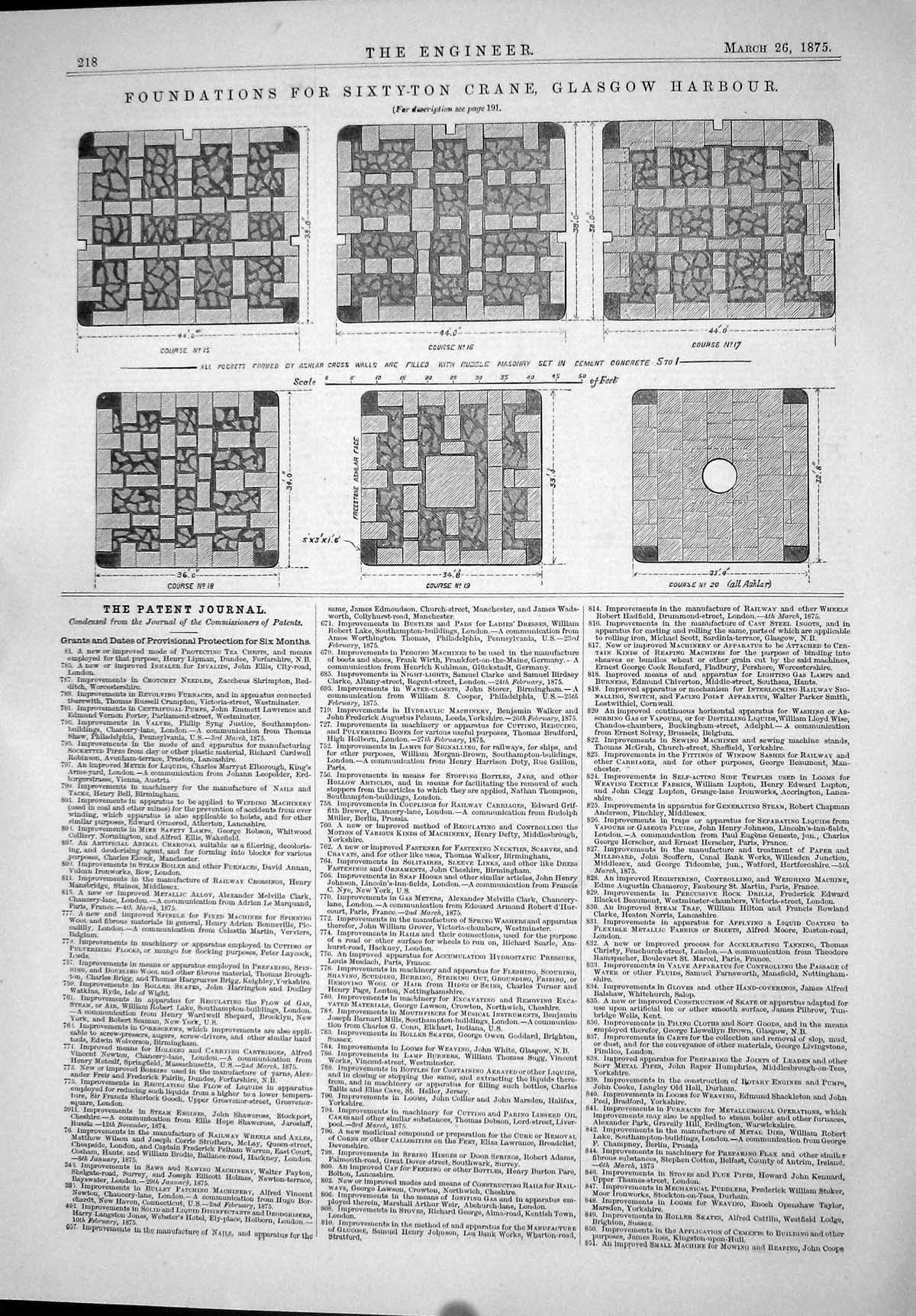 Old 1875 Foundations Sixty-Ton Crane Glasgow Harbour Concrete Pockets Victorian