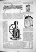 Old Print 1875 Hughes Differential Screw Gearing Schmind Hydraulic Motor 19th
