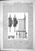 Old Antique Print Engineering 1875 Hydraulic Engine Blowing Organs Engine 19th