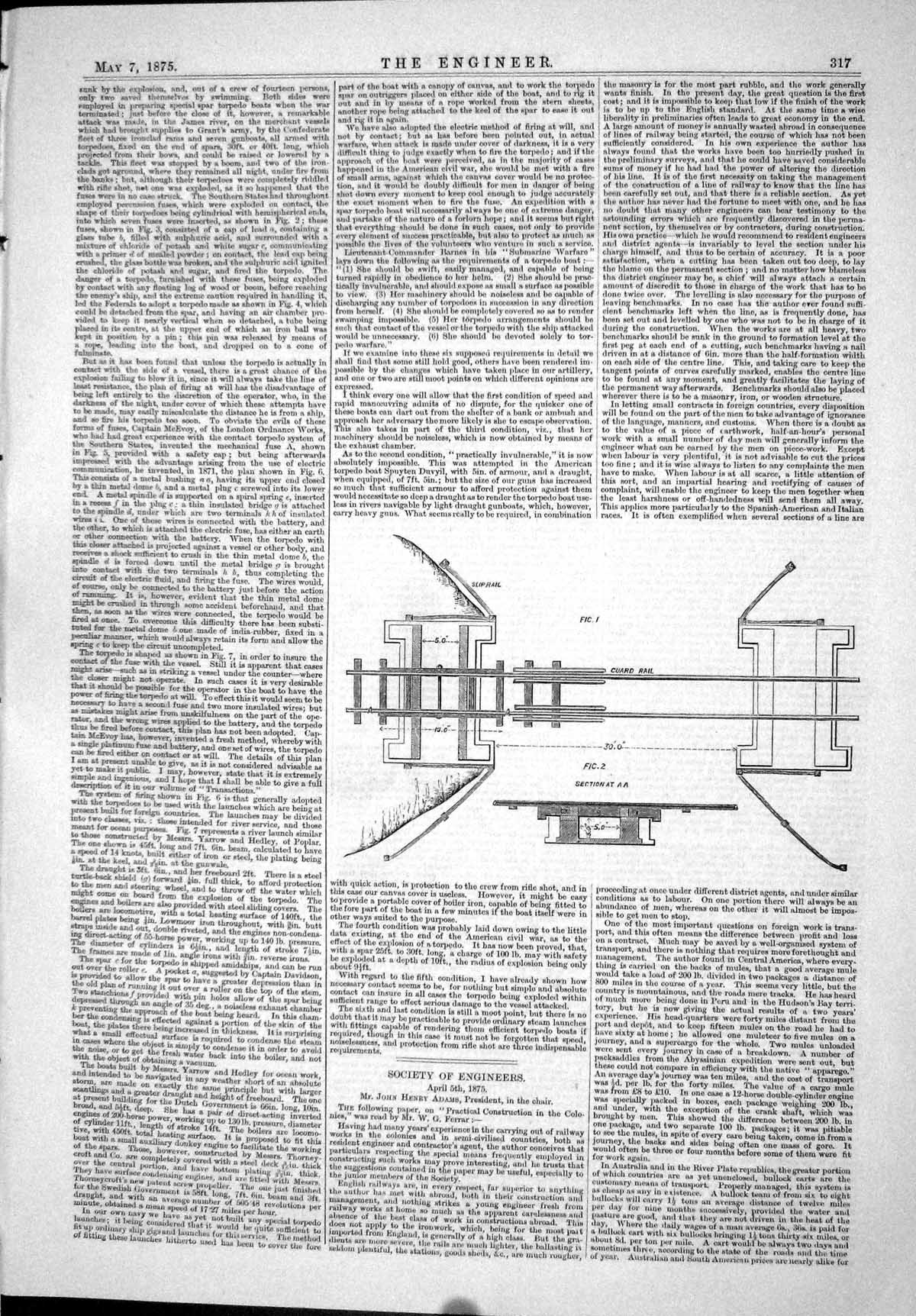Old Antique Print Engineering 1875 Cuard Rail Diagrams Sliprail Railways 19th