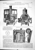 Old Print 1875 Friction Clutch Hoist Locomotive Train Austria Floridsdorf 19th