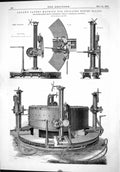Antique Print 1875 Allan Patent Machinery Drilling Boiler Plates Sunderland