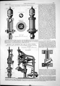 Old Print 1875 Smith Patent Steam Sentinel Hind Machine Caps Road Wheels 19th
