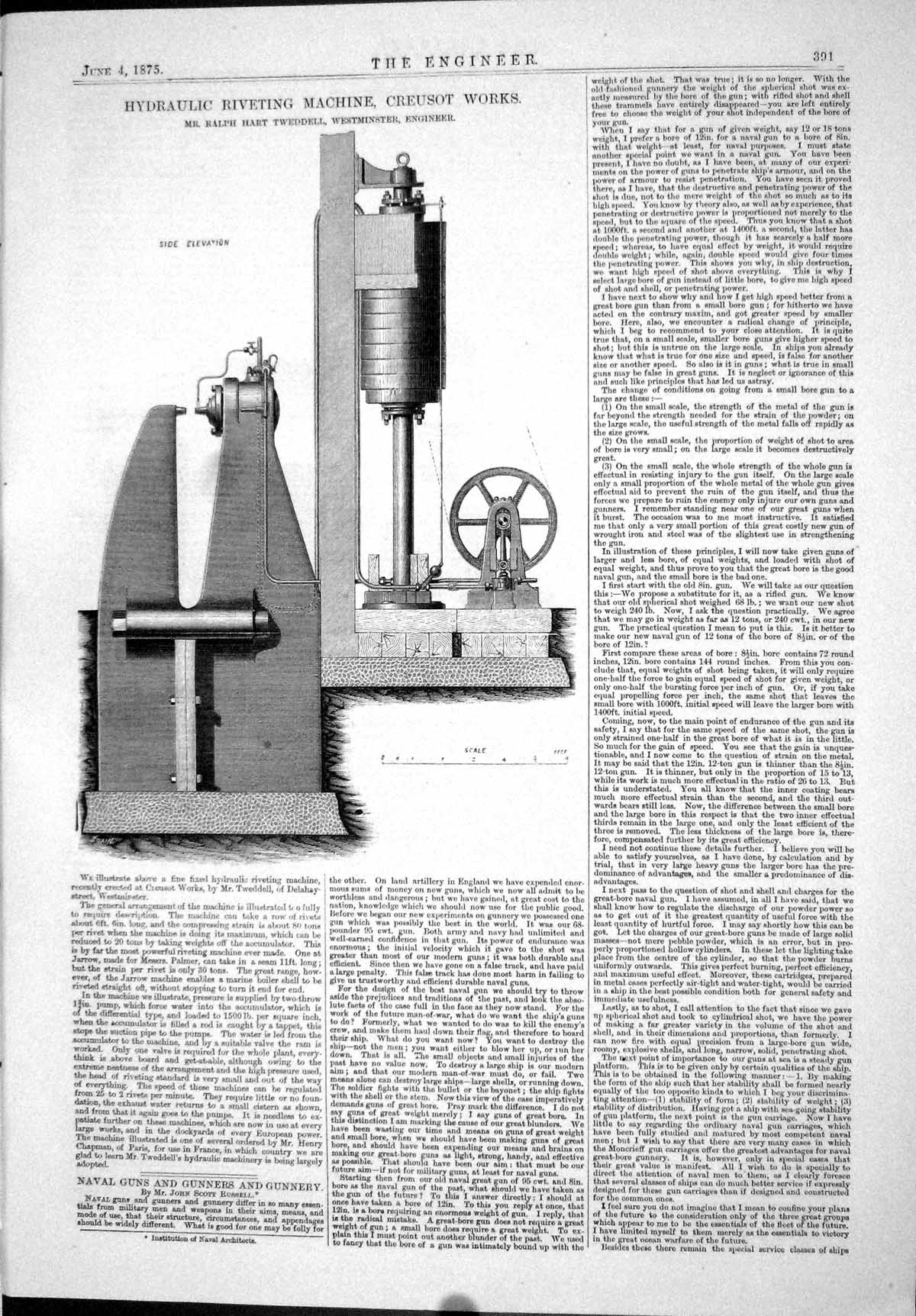 Old 1875 Hydraulic Riveting Machiner Creusot Works Ralph Hart Tweddel Victorian