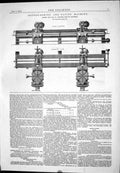 Old 1876 Double-Boring Facing Machine Bede Verviers Belgium Trade Mar Victorian