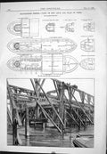 Old Blackfriars Bridge End Arch View Plan Piers Engineering 1876 Diag Victorian