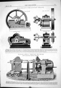 Old Print Higginson Semi-Rotary Engine Boiler Shell Testing Machine 1876 19th