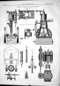 Original Old Antique Print Engineering Head Prime Mover Patent Diagrams 1876