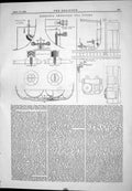 Old Print Spence Improved Sea Cocks Valve Blowioff Open Shut 1876 Eminson 19th