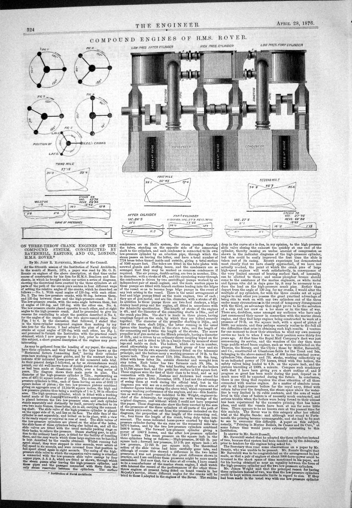 Old Compound Engines Rover Ravenhill Eastons London H.M.S. 1876 Crank Victorian