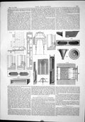 Old Print Institution Civil Engineers Engineering Chimney Ventilator 1876 19th