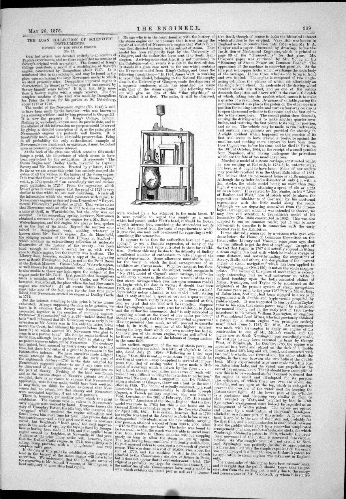 Old Engineering Loan Scientific Instruments 1876 Steam Engine History Victorian