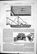 Old American Steam Dredging Machine Pump Plan Tangye Birmingham 1876 Victorian