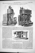 Old Print 1877 Compound Condensing Launch Engines Wilson Vauxhall London 19th