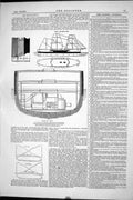 Antique Old Print Ironclad Frigate Memdouhiye Ship Diagram 1877 Engineering