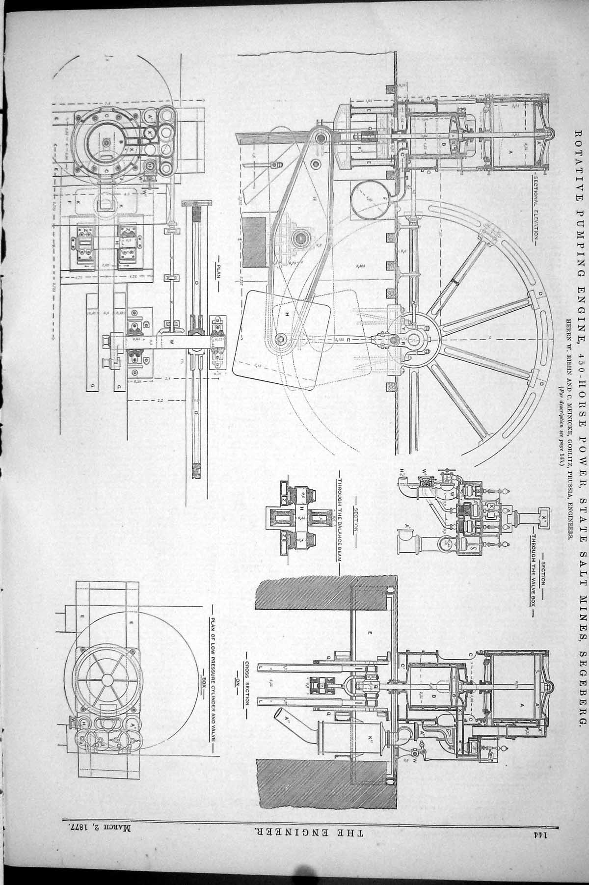 Old 1877 Rotative Pumping Engine 450-Horse Power Salt Mines Segeberg Victorian