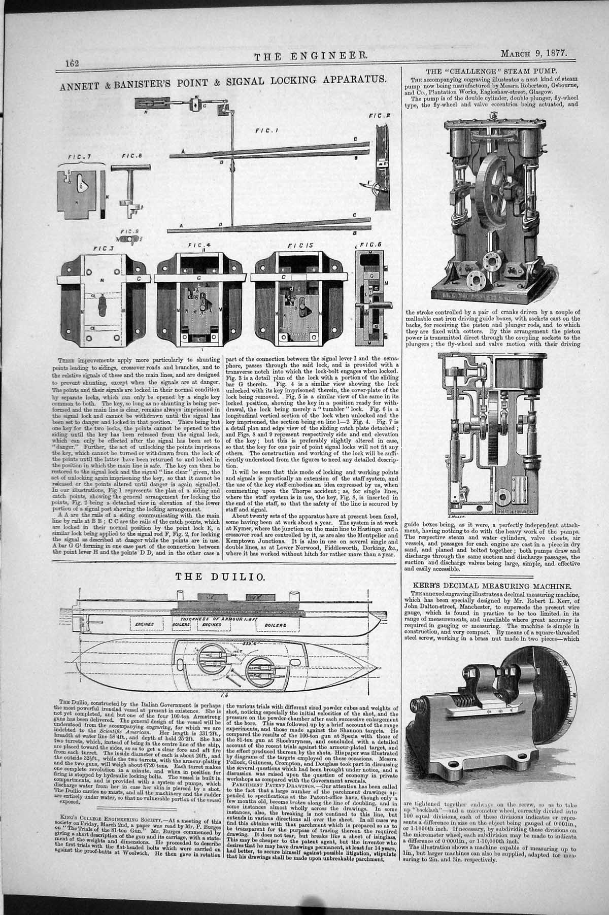 Old 1877 Annett Banister'S Point Signal Locking Apparatus Steam Pump Victorian